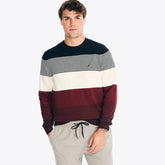 Nautica Men's Navtech Colorblock Sweater Rio Red