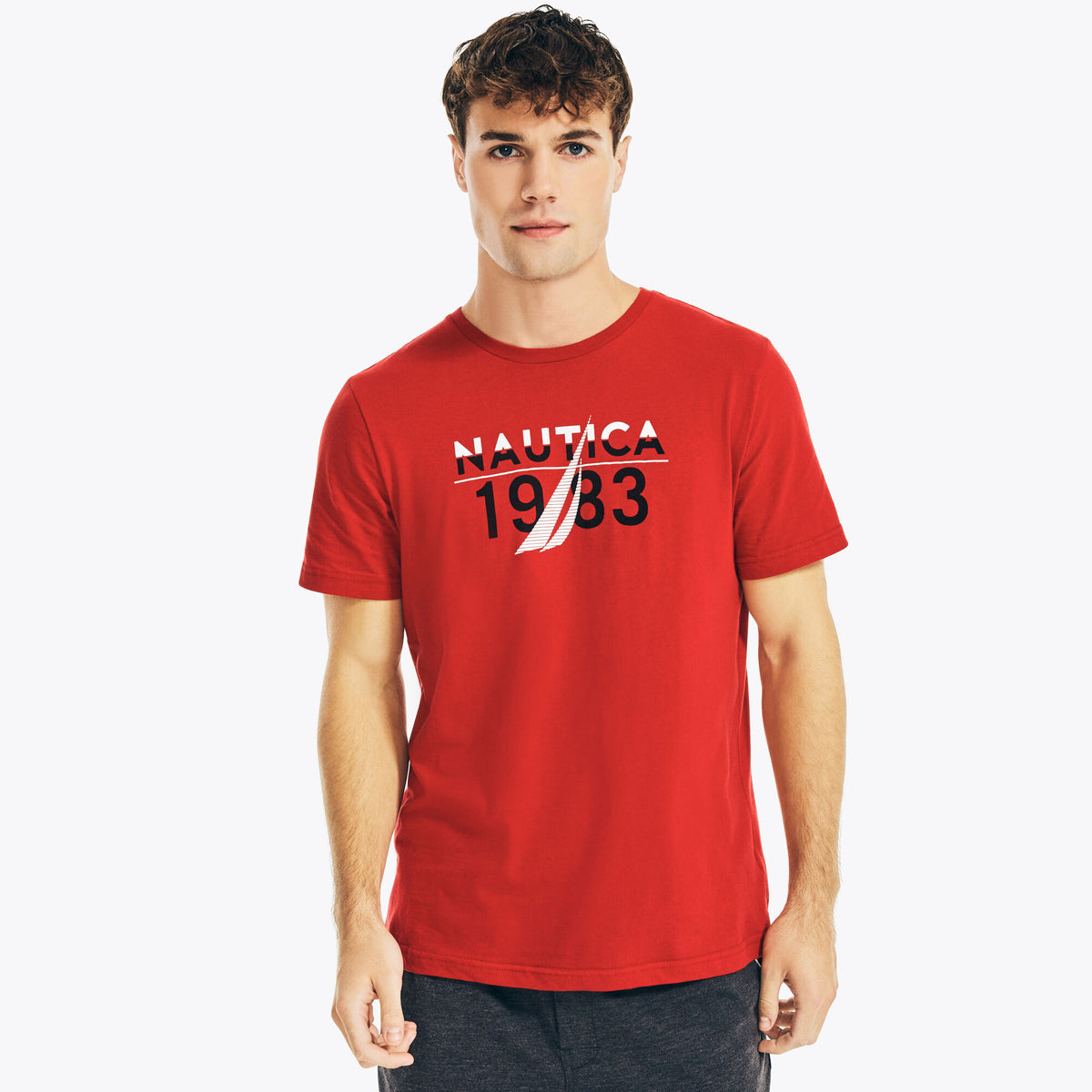 Nautica Men's 1983 Logo Graphic Sleep T-Shirt Nautica Red