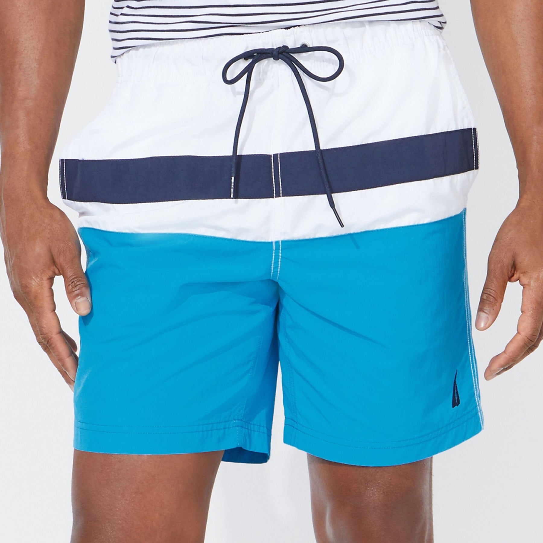 Nautica Men's 8" Colorblock Quick-Dry Swim Hawaiian Ocean