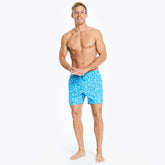 Nautica Men's Sustainably Crafted 6" Fish Print Swim Azure Blue