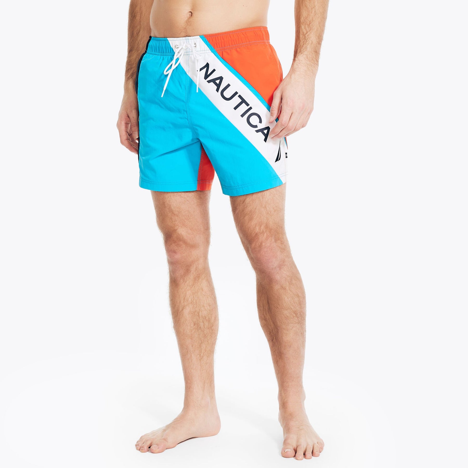 Nautica Men's 6" Colorblock Quick-Dry Swim Hawaiian Ocean