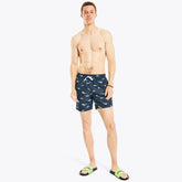 Nautica Men's Shark Week X Nautica Sustainably Crafted 6" Shark Print Swim Navy