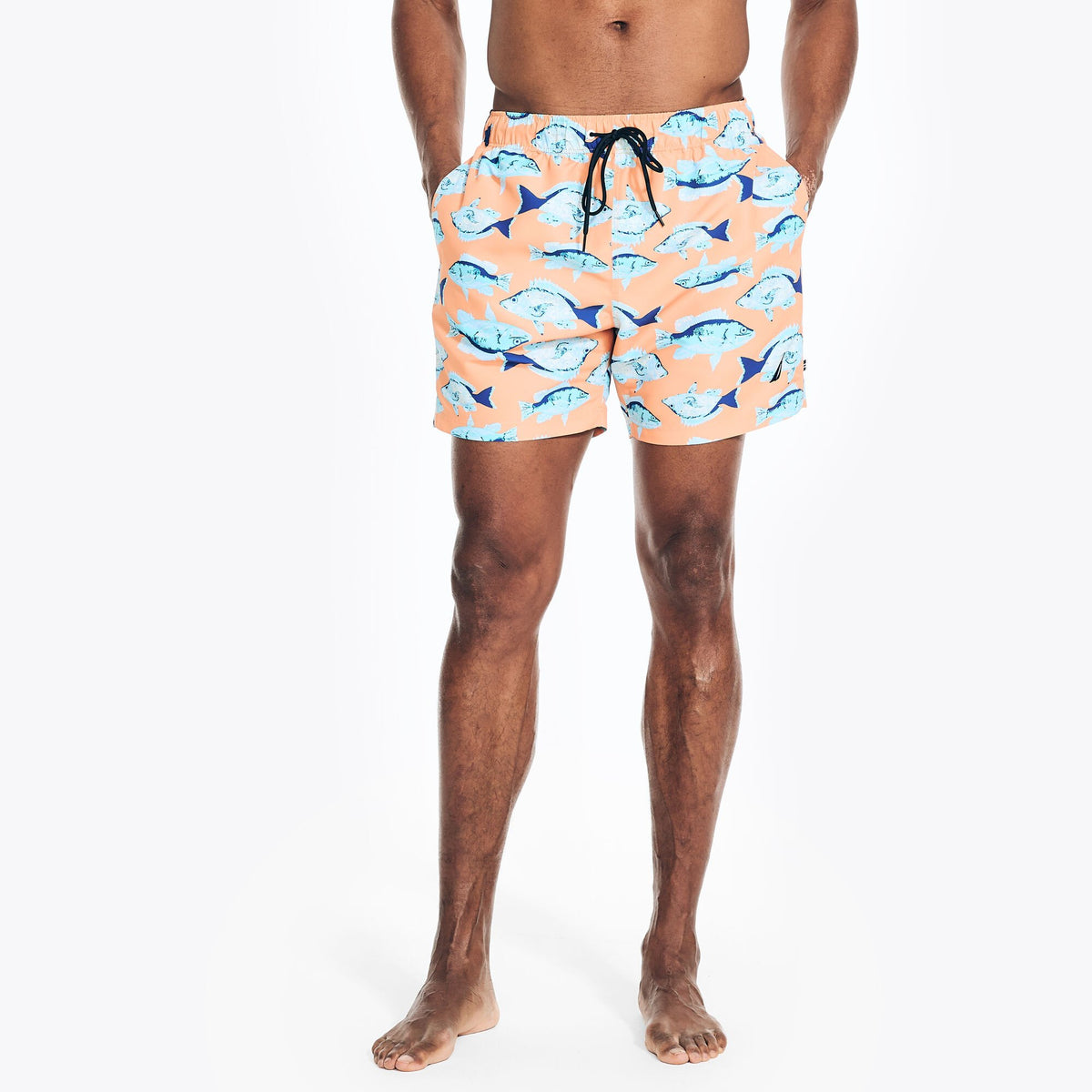 Nautica Men's Sustainably Crafted 6" Tropical Print Quick-Dry Swim Orchid Pink