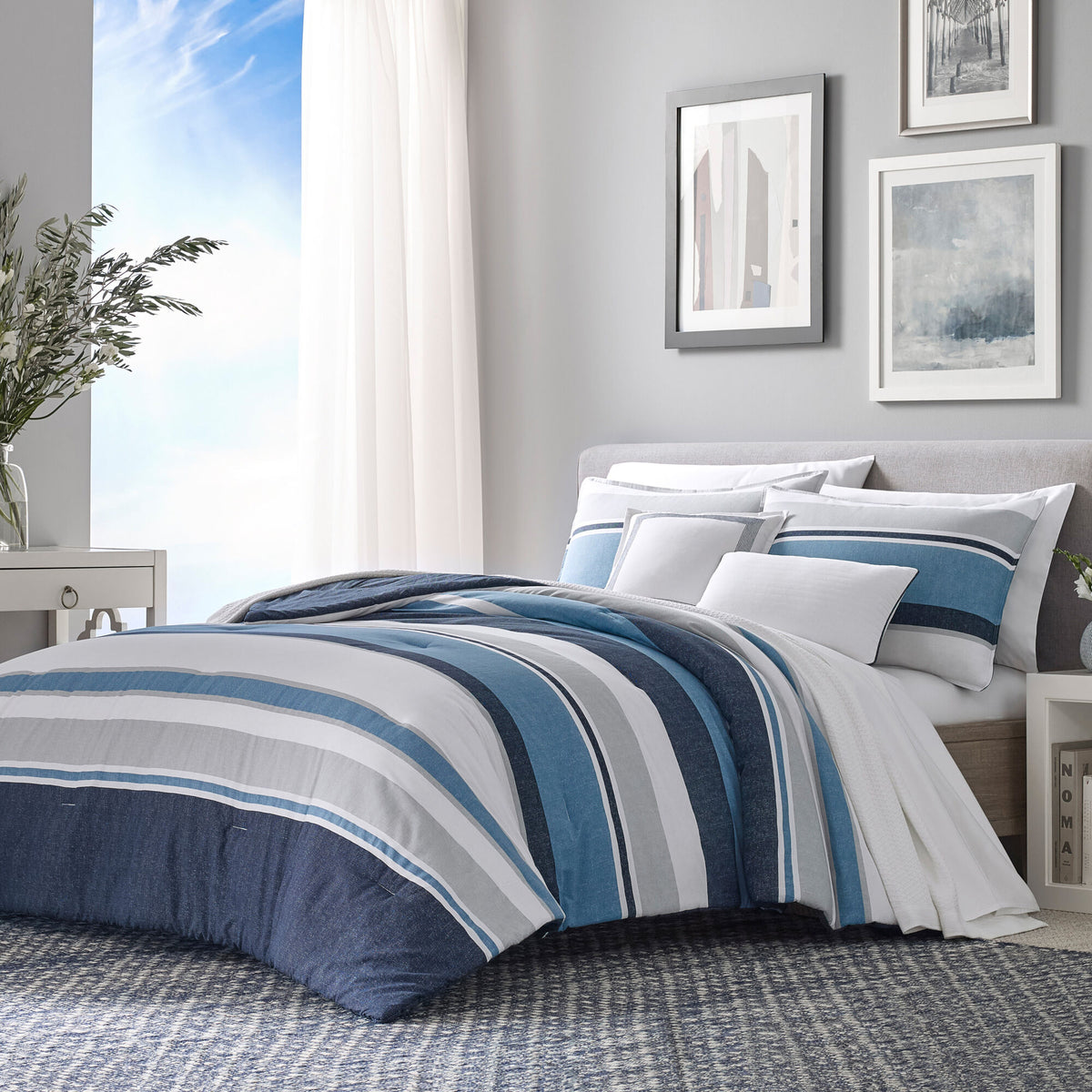 Nautica Westport Navy King Comforter-Sham Bonus Set Multi