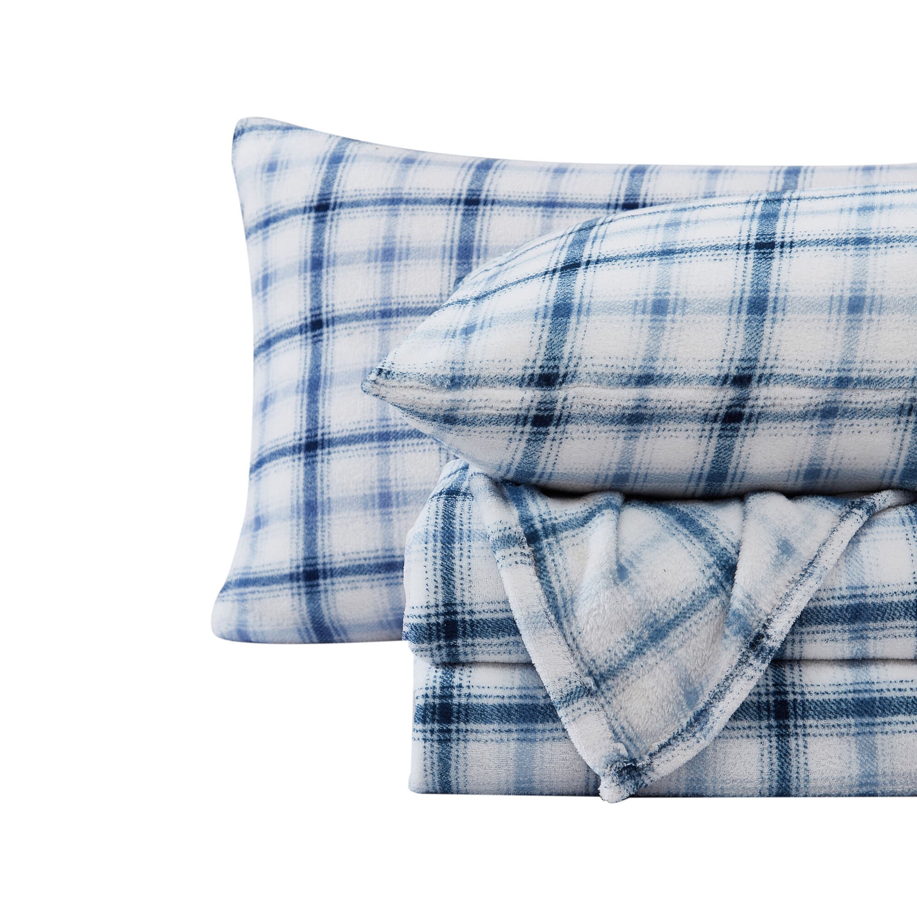Nautica Plaid Queen Sheet Set Blue Mirage