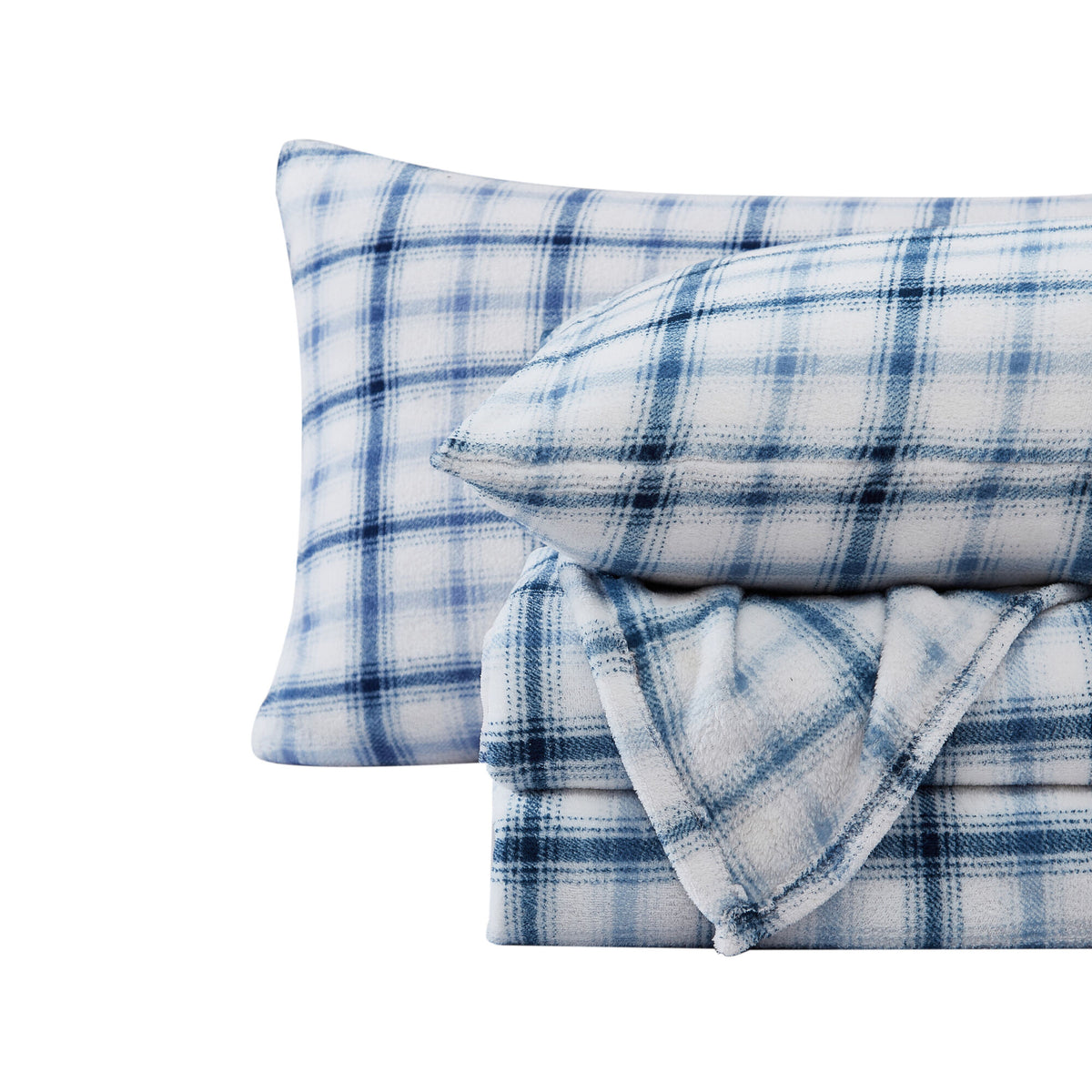 Nautica Plaid King Sheet Set Blue Mirage