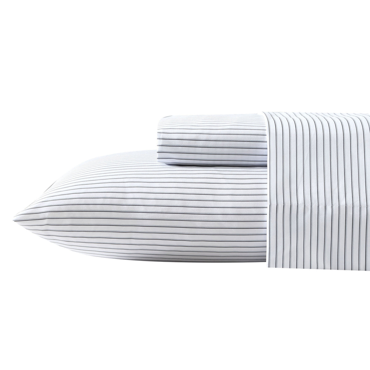 Nautica Striped Grey Microfiber Twin/twin Xl Sheet Set Heather