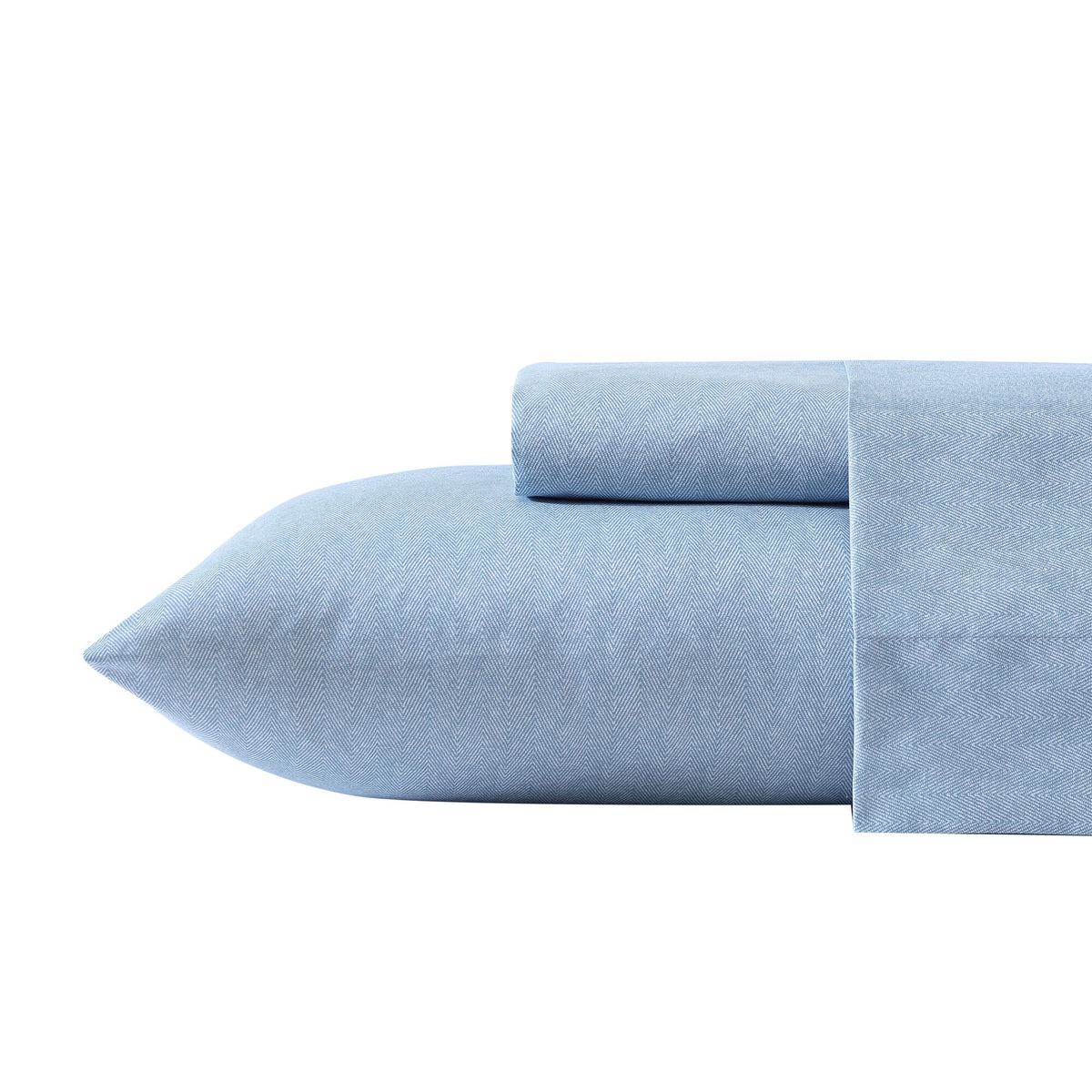 Nautica Herringbone Coastal Blue Microfiber Queen Sheet Set Aqua Sky