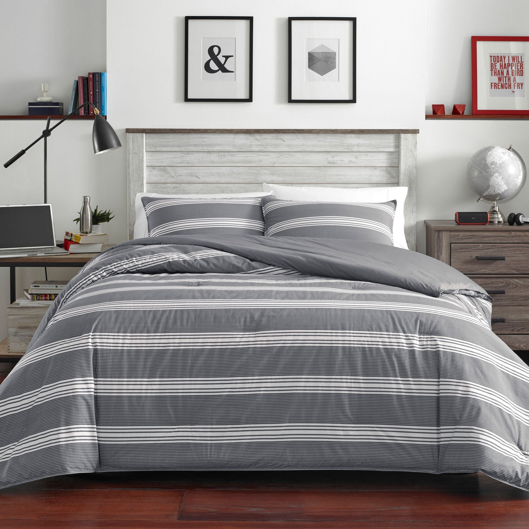 Nautica Craver Twin/twin Xl Comforter And Sham Set Smoke