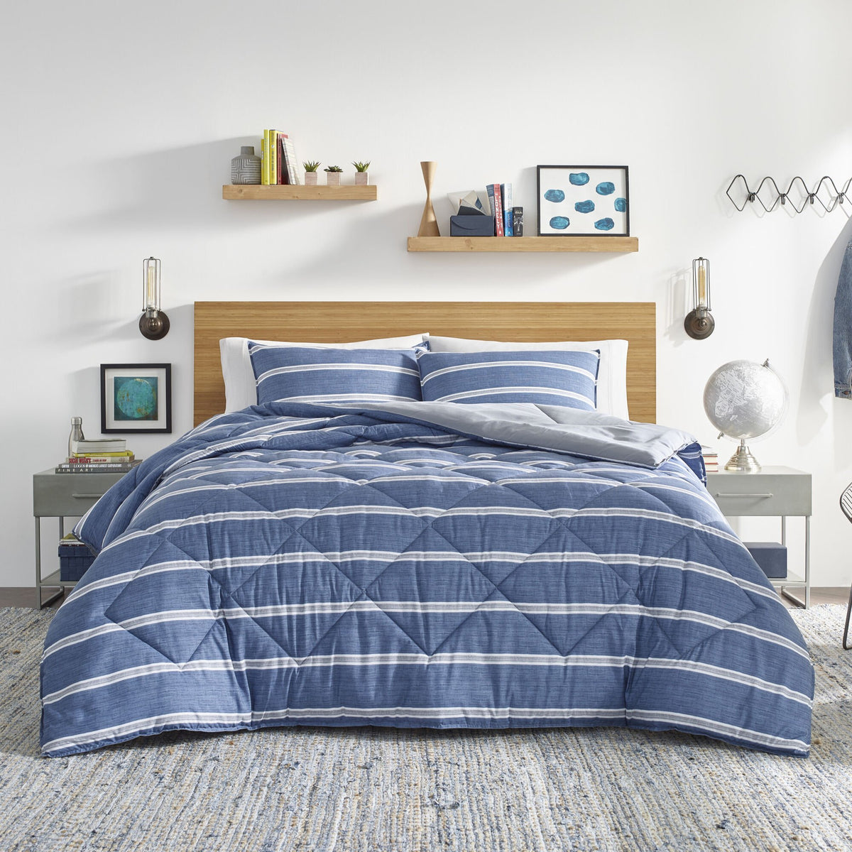 Nautica Keller Blue Twin/twin Xl Comforter-Sham Set Multi