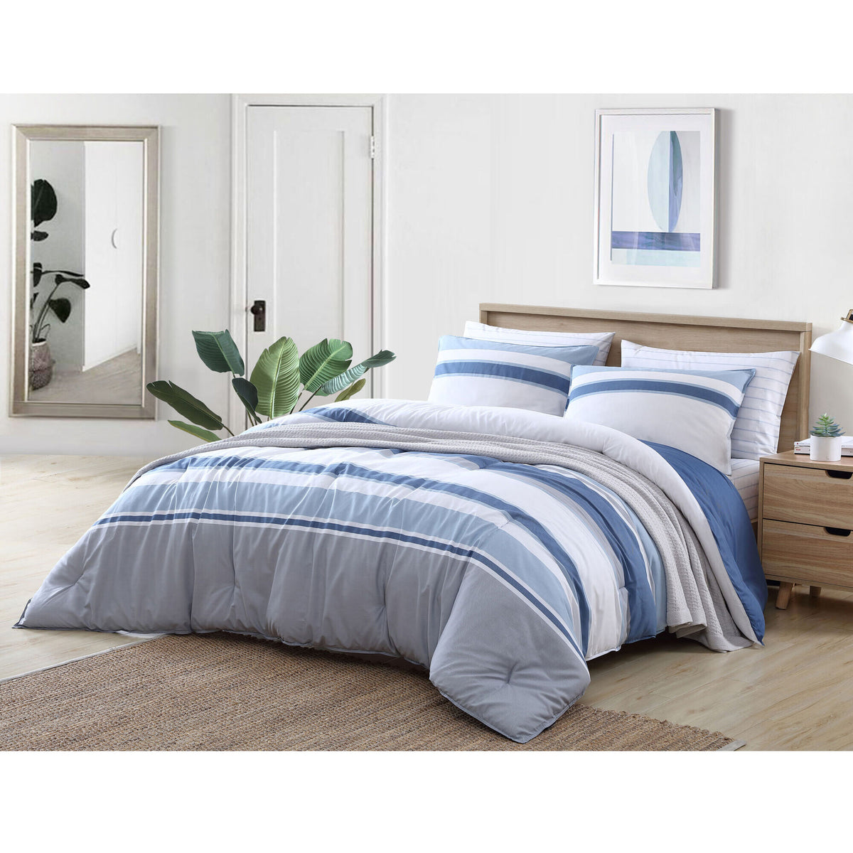 Nautica Trimmer Blue Comforter-Sham Set Multi