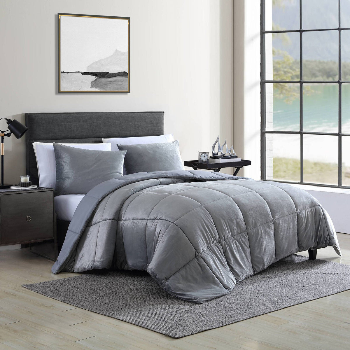 Nautica Bristol Full/queen Comforter And Sham Set Mist Heather