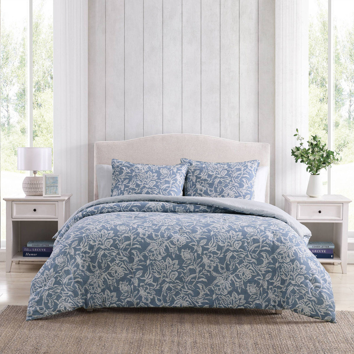 Nautica Tortola Full/queen Reversible Comforter And Sham Set Blue Mirage