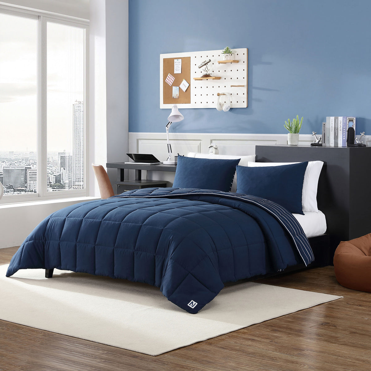 Nautica Longdale King Reversible Comforter And Sham Set Deep Dive Wash