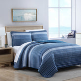 Nautica Coveside Blue King Quilt-Sham Set Multi
