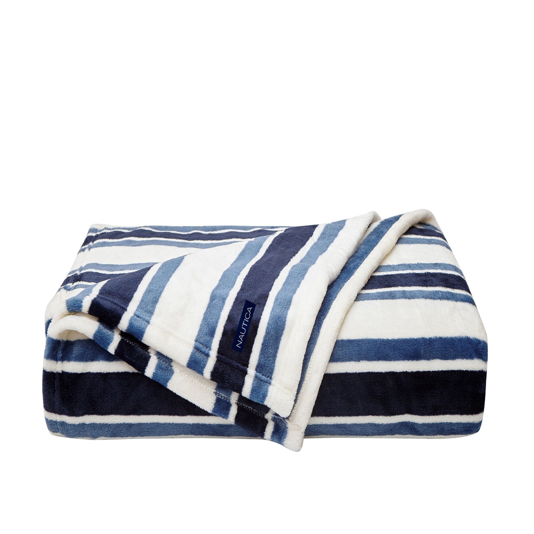 Nautica Ferry Striped Ultra Plush Soft Full/queen Blanket Bali Bliss