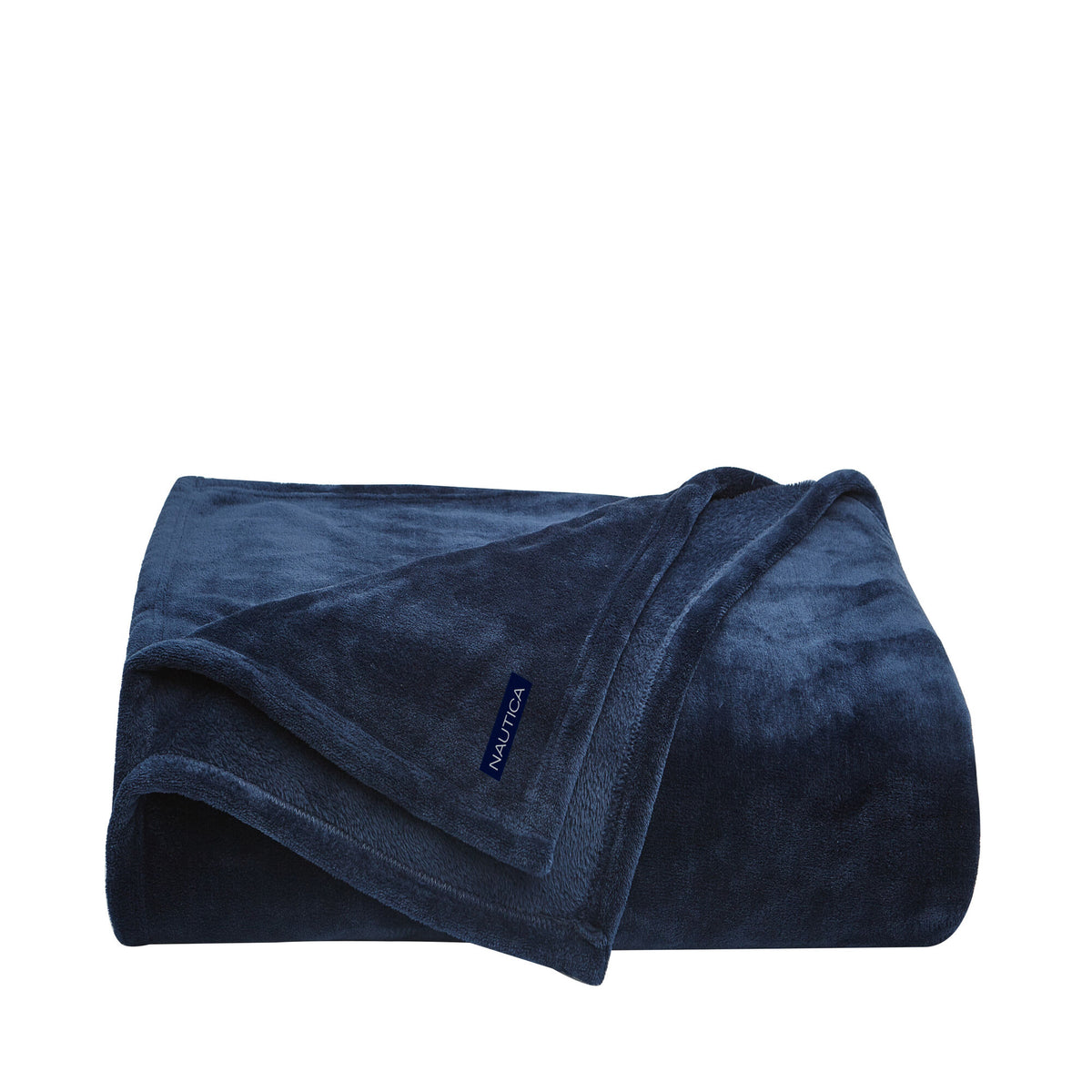 Nautica Solid Navy Ultra Plush Soft Full/queen Blanket Deep Dive Wash