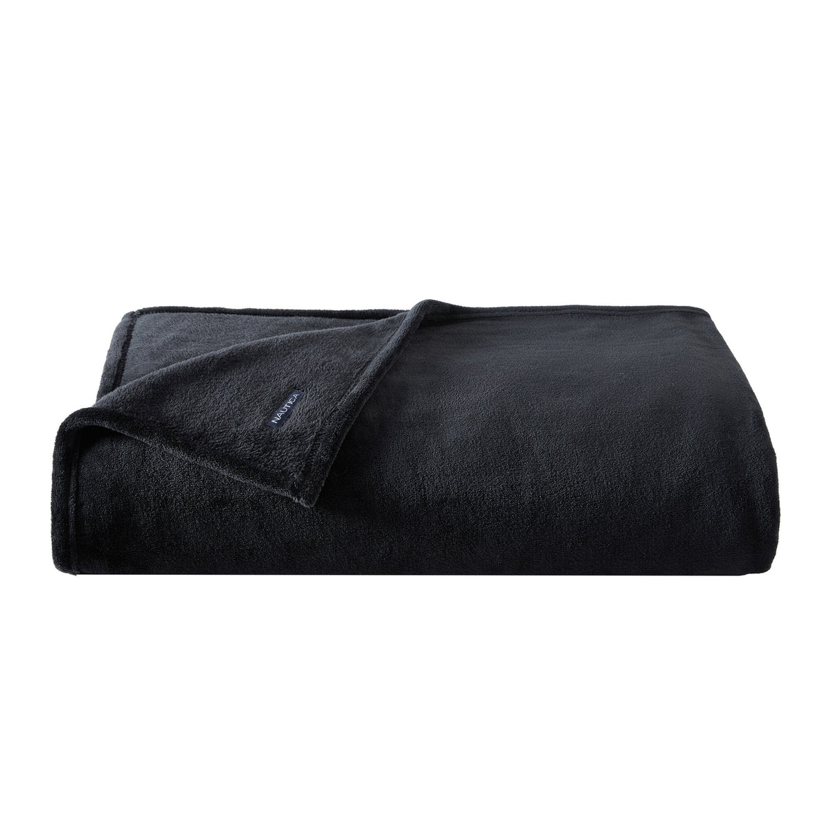 Nautica Solid  Ultra Plush Soft Full/queen Blanket Black Black