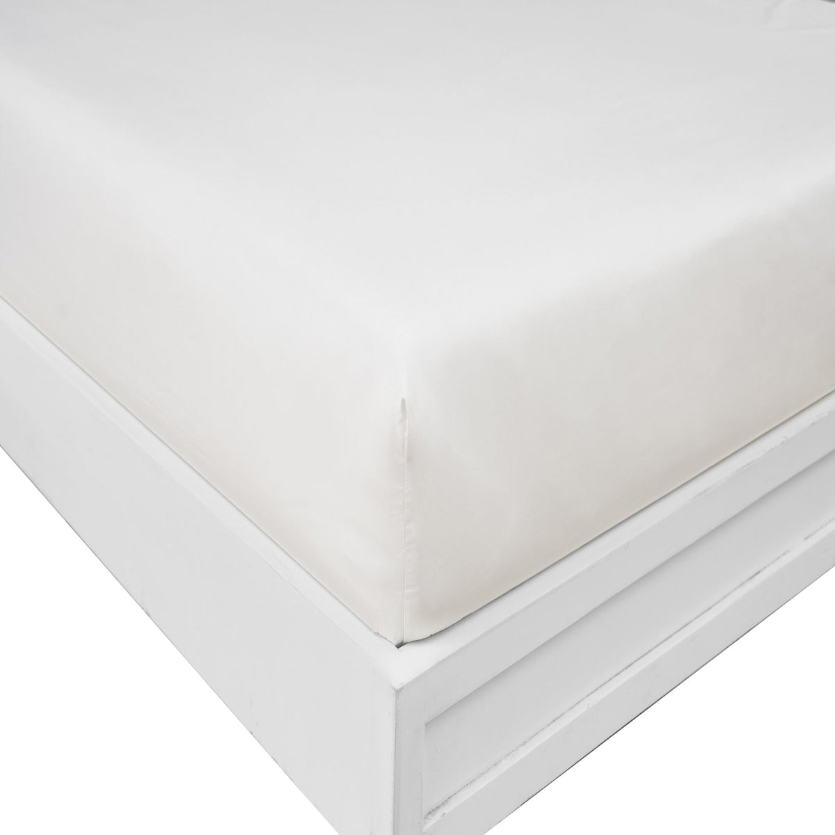 Nautica Solid White Full Fitted Sheet Antique White Wash