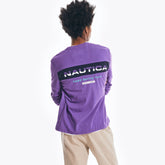 Nautica Men's Competition Sustainably Crafted Long-Sleeve Graphic T-Shirt Pier Purple Heather