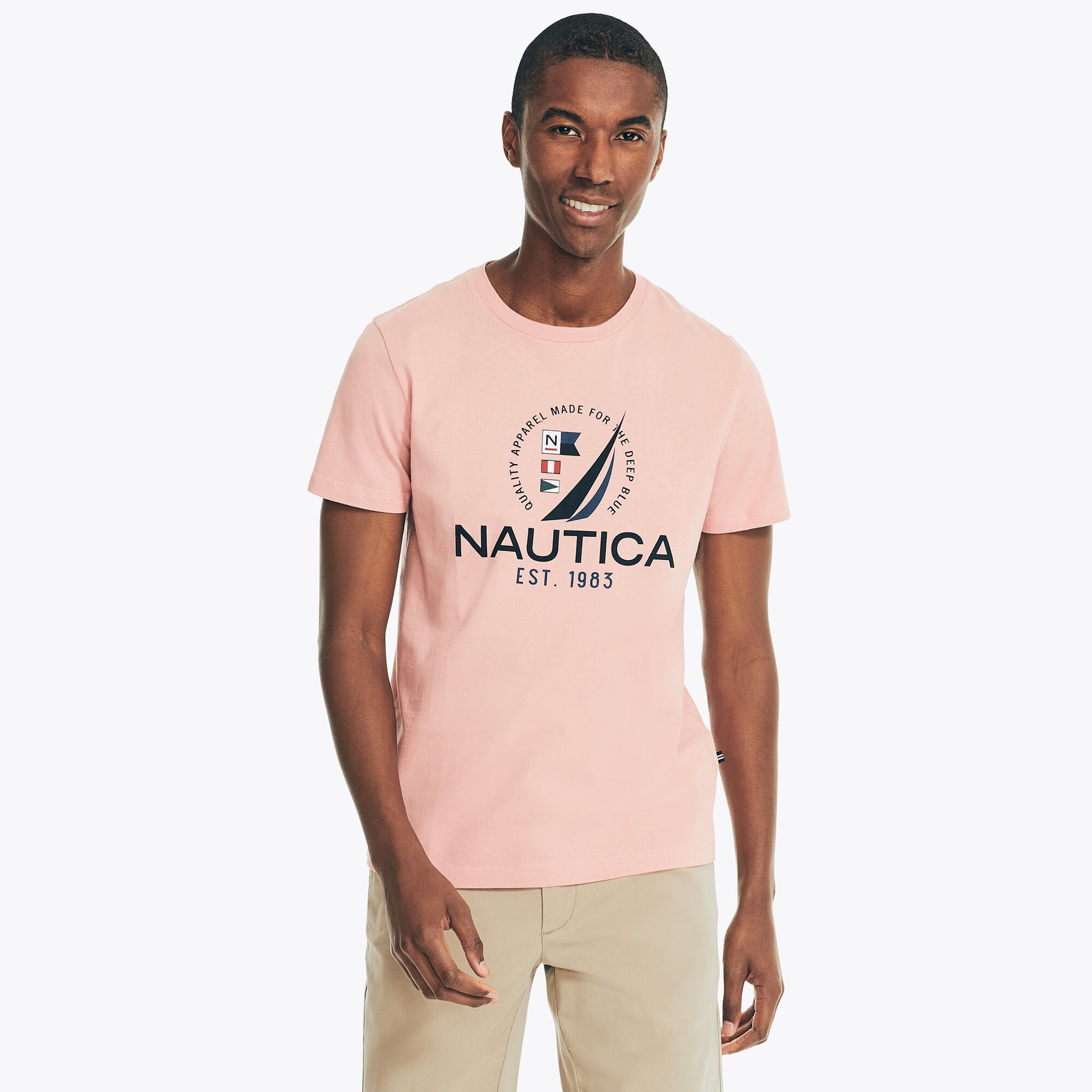 Nautica Men's Logo Graphic T-Shirt Pomegranate