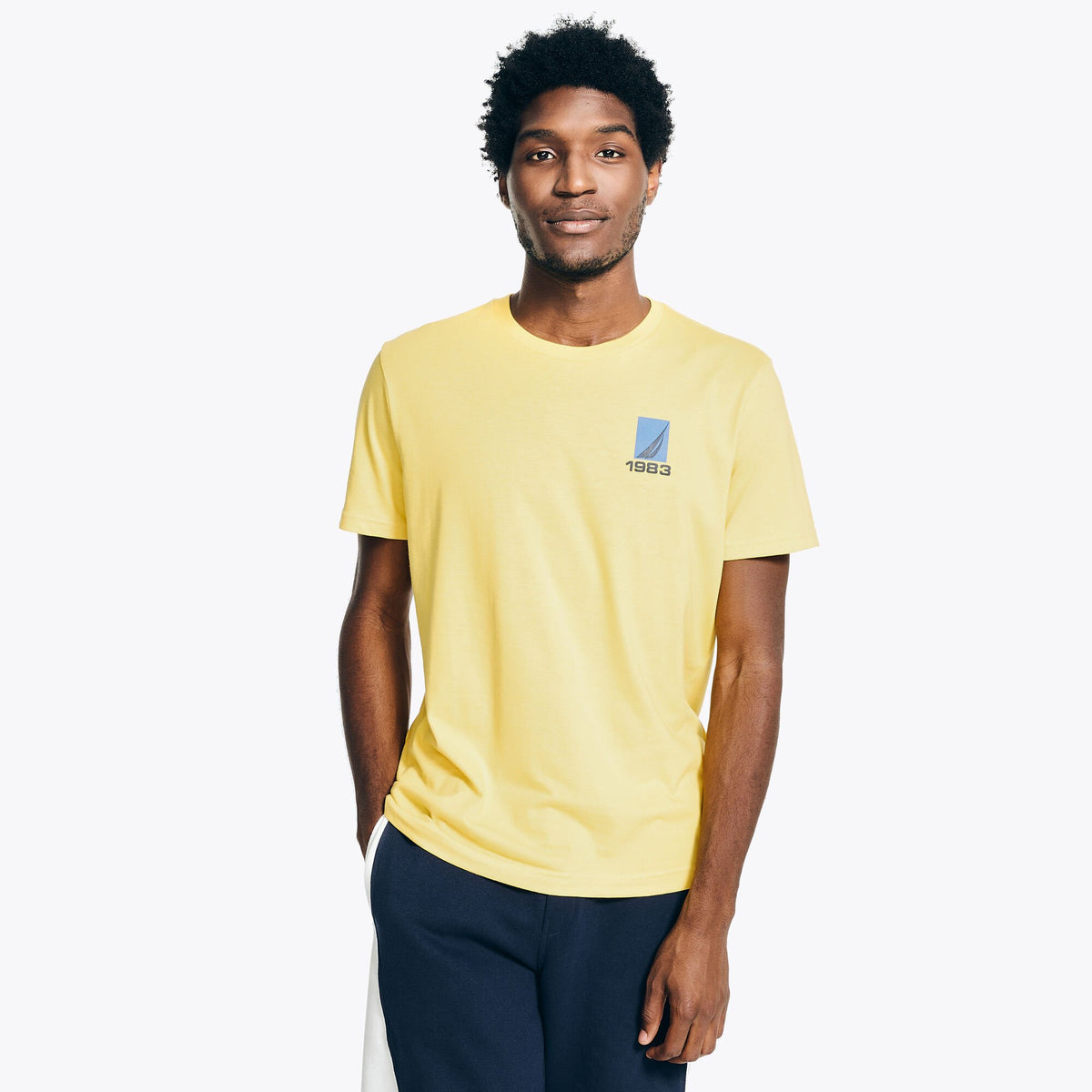 Nautica Men's Sustainably Crafted N-83 Graphic T-Shirt Soft Yellow