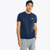 Nautica Men's Sustainably Crafted Beach Patrol Foil Graphic T-Shirt Navy