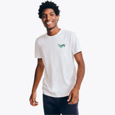 Nautica Men's Sustainably Crafted Rowing Team Graphic T-Shirt Bright White