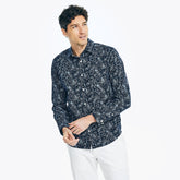 Nautica Men's Printed Oxford Shirt Peacoat