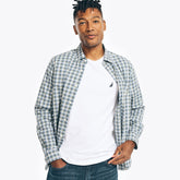 Nautica Men's Multi-Check Plaid Shirt Bright Willow