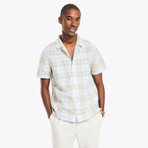 Nautica Men's Sustainably Crafted Plaid Short-Sleeve Shirt Sea Mist