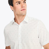 Nautica Men's Wrinkle-Resistant Wear To Work Short-Sleeve Shirt Bright White