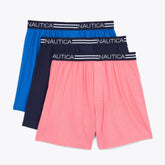 Nautica Men's Solid Knit Boxers Blue Dive