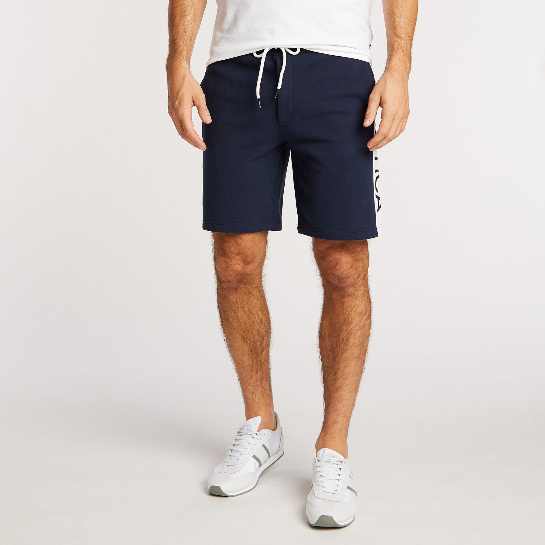 Nautica Men's Big & Tall Side Panel Logo Shorts Navy