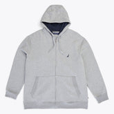 Nautica Men's Big & Tall Fleece Full-Zip Hoodie Stone Grey Heather