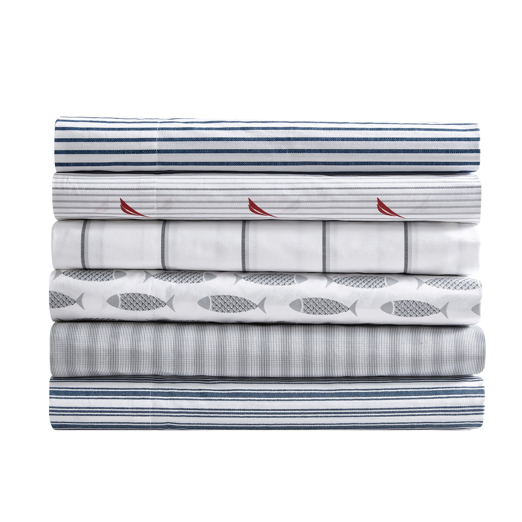 Nautica Plaid Grey Twin Sheet Set Heather