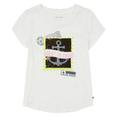 Nautica Toddler Girls' Magic Sequin Stamp T-Shirt (2T-4T) Antique White Wash