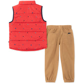 Nautica Toddler Boys' Nylon Vest With Hoodie 3Pc Set (2T Nautica Red