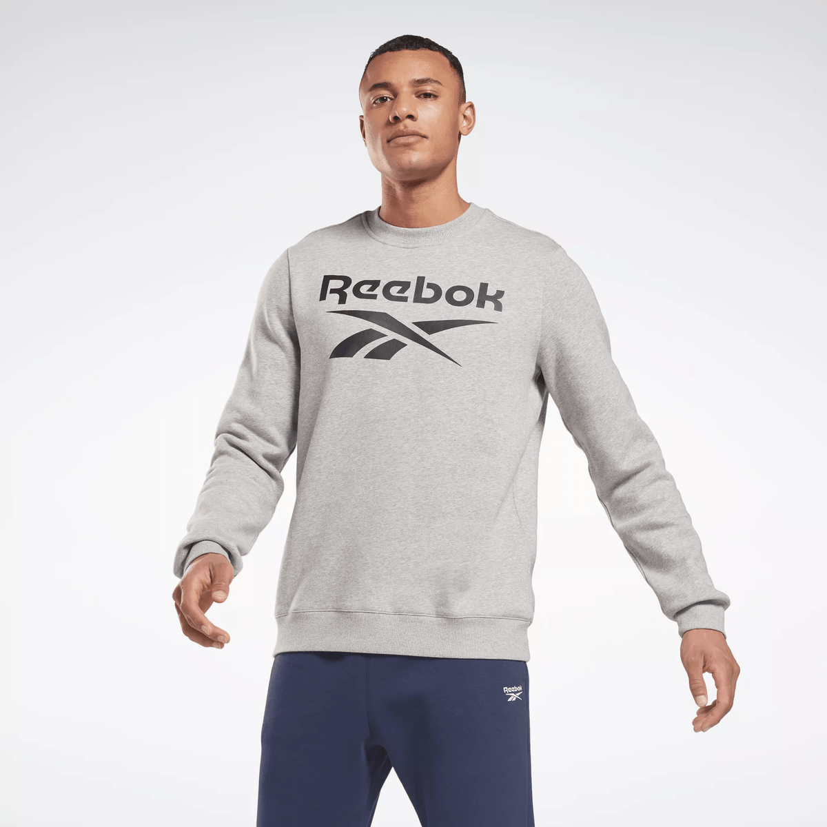 Reebok Men's Identity Fleece Crew Sweatshirt Grey