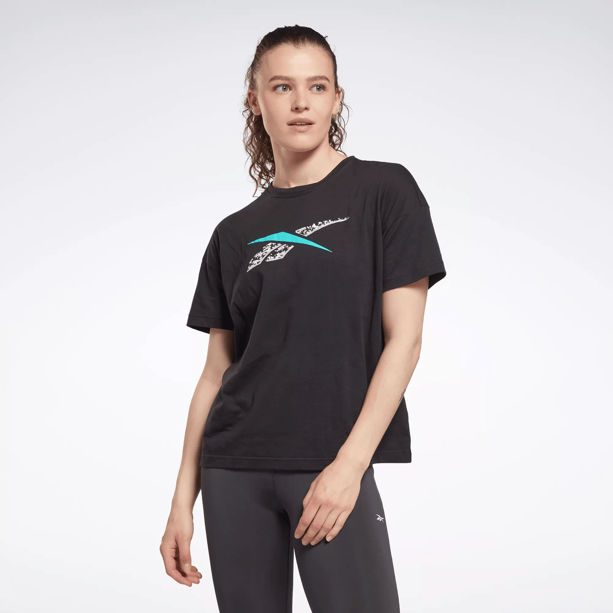 Reebok Women's Training Essentials Modern Safari Graphic Tee Black