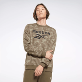 Reebok Men's Identity Camo Big Logo Crew Sweatshirt Green