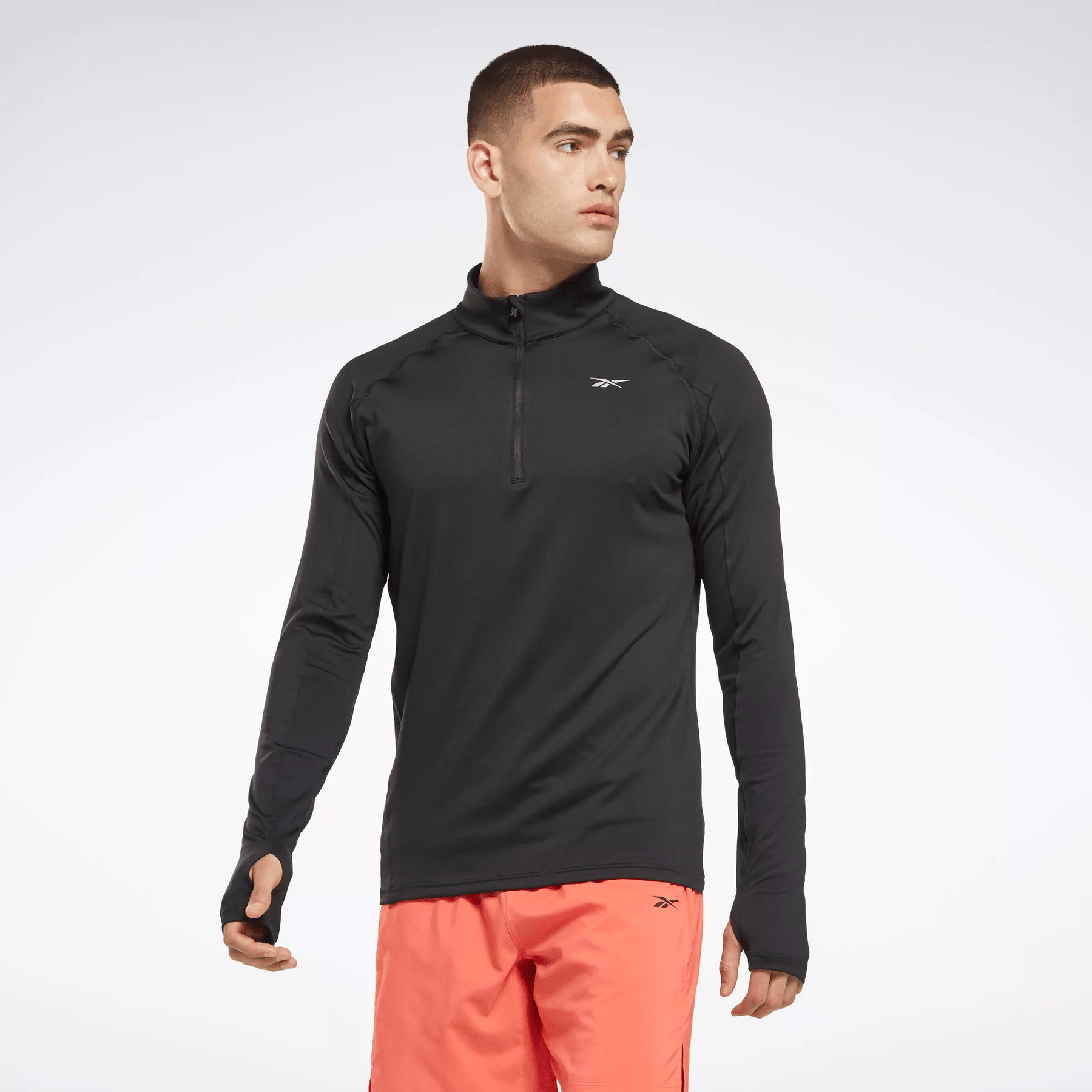 Reebok Men's Running Quarter-Zip Top Black