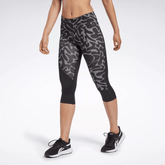 Reebok Women's Running Printed Capri Tights Black