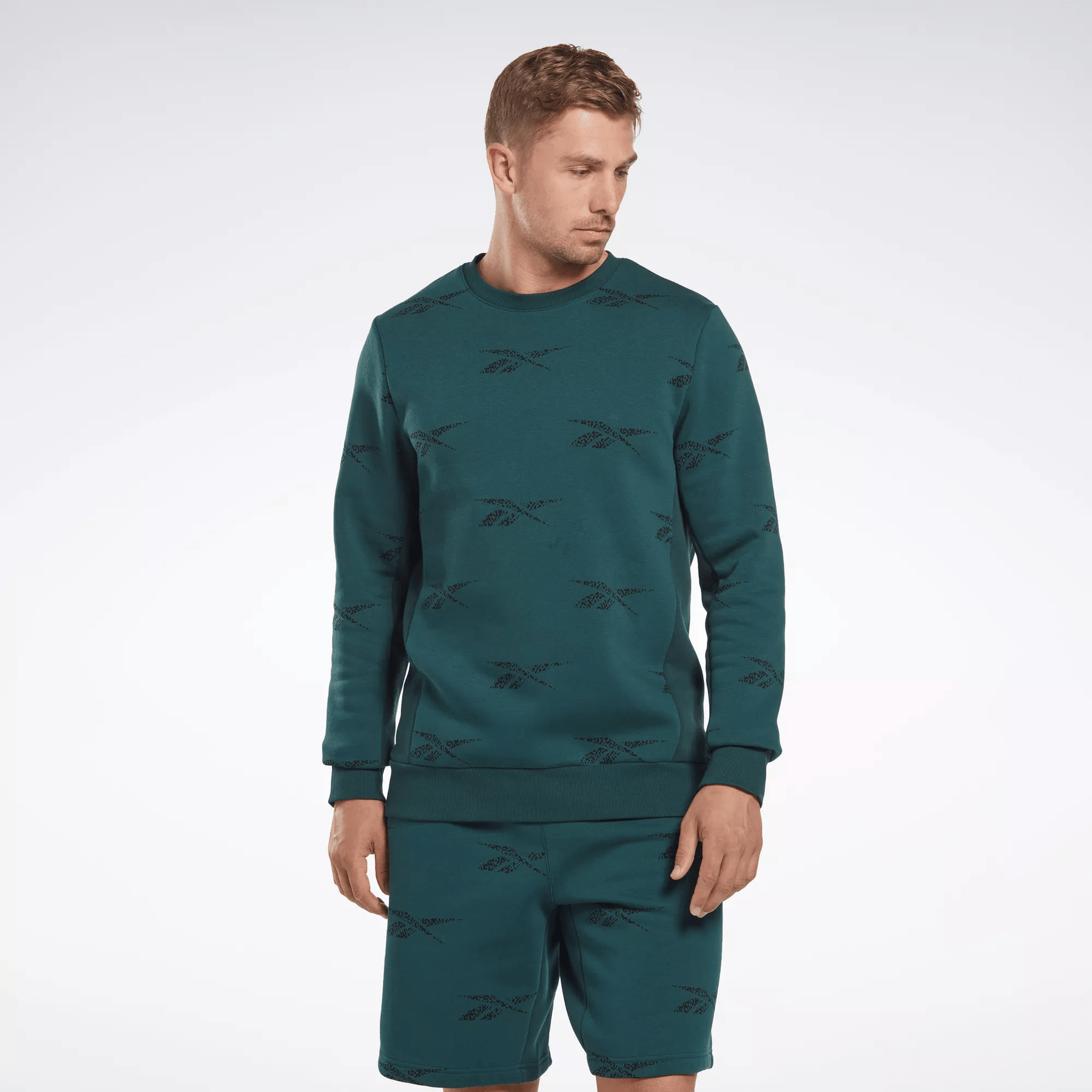 Reebok Men's Identity Vector Fleece Crew Sweatshirt Green