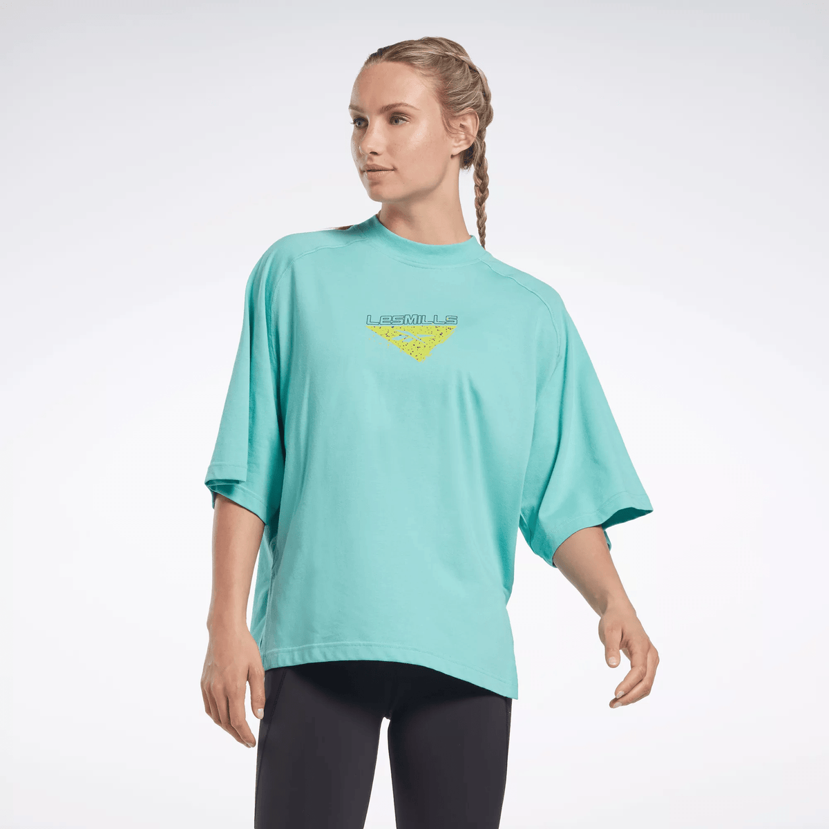 Reebok Women's Les Mills Layering T-Shirt Turquoise