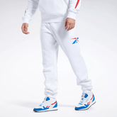 Reebok Men's Basketball DNA Vector Fleece Joggers White