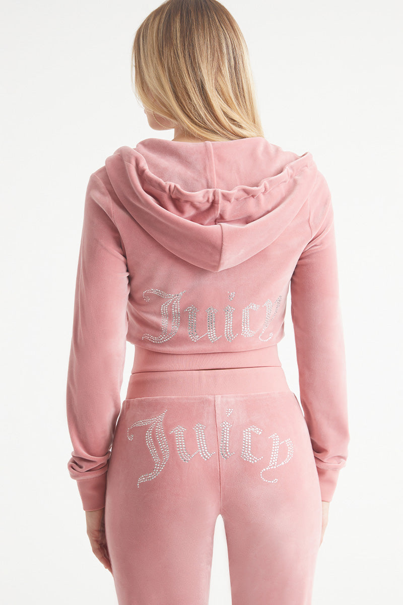 Juicy Couture Women's OG Big Bling Velour Track Pants / Liquorice