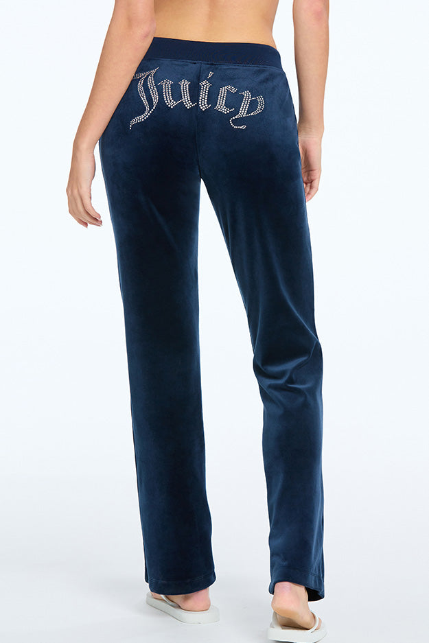 Luxe Lotus Jersey Tapered Lounge Pant - French Navy