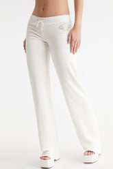 Juicy Couture Malibu Crown Logo Cotton Velour Track Pants Angel