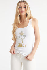 Juicy Couture Keep It Juicy Tank Top Bleached White
